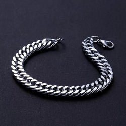 8mm Silver Stainless Steel Chain Bracelet For Men