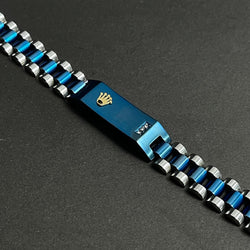 Blue Silver RLX Crown Jubilee Bracelet