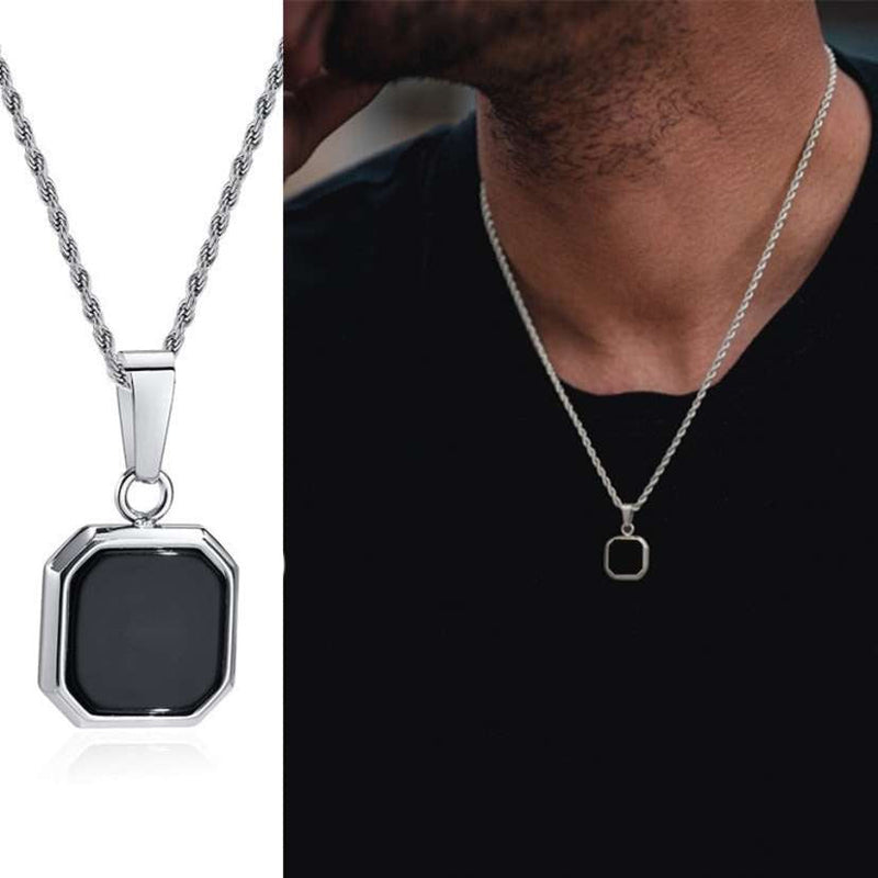 Stainless Steel Small Square Necklace