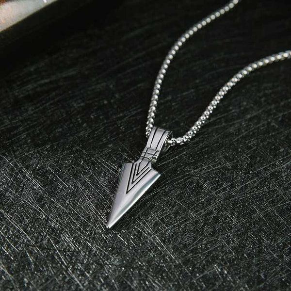 Silver Arrow Pendant Necklace for Men Women