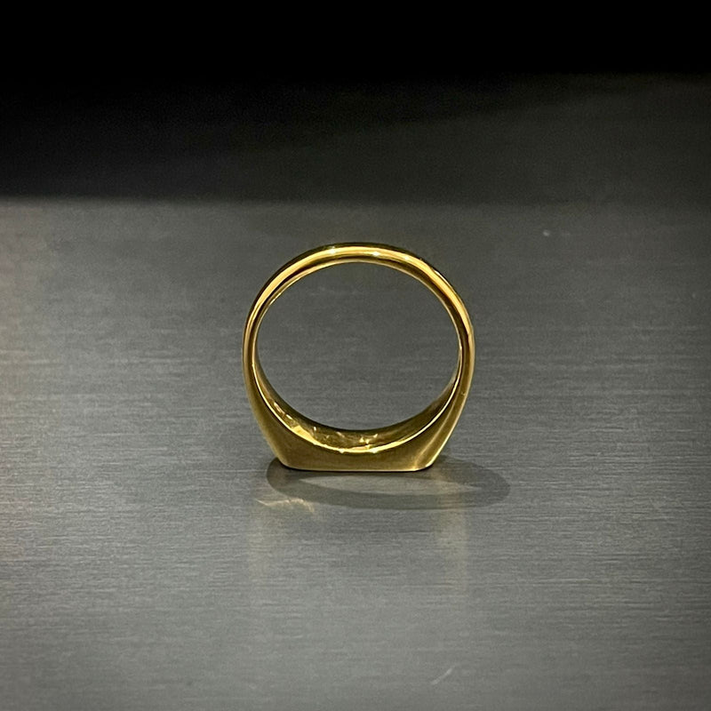 Minimal 24K Gold Plated Black Epoxy Ring For Men/Women