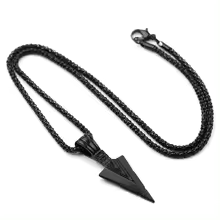 Silver Arrow Pendant Necklace for Men Women