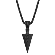 Silver Arrow Pendant Necklace for Men Women