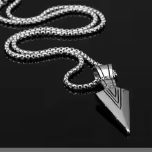 Silver Arrow Pendant Necklace for Men Women